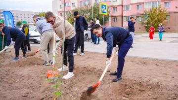 В Астане в ходе экологической акции высадили сотни деревьев