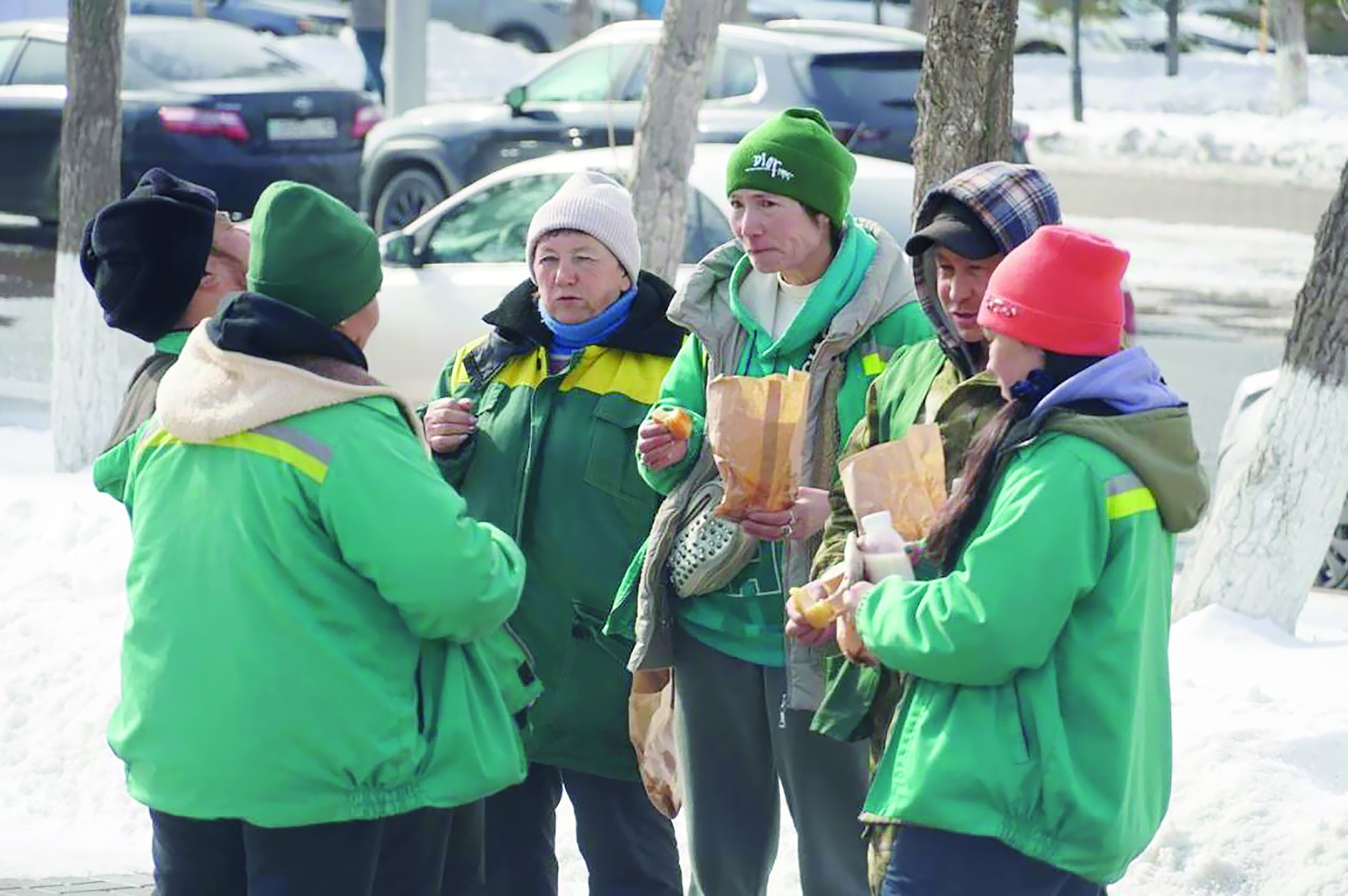 Наурыз-көже и баурсаки в перерыве между сменой